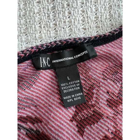 INC Concepts Sz L Floral Embroidered Fringe Open Front Robe Cardigan Boho - Picture 4 of 8